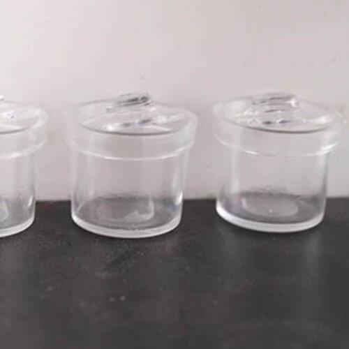 3Pcs Trendy Miniatures Candy Jar Hands-on Ability Eco-friendly Plastic Kitchen Supplies Mini Dollhouse Jar