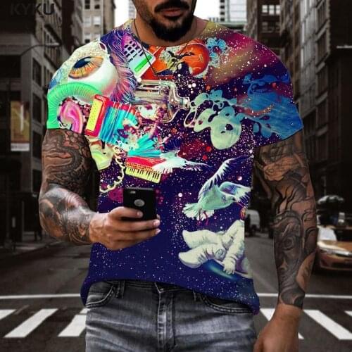 3d Tshirt Astronaut T-shirt Men Space Shirt Print Music Tshirts Casual Funny Tshirt Printed Short Sleeve Hip hop Printed