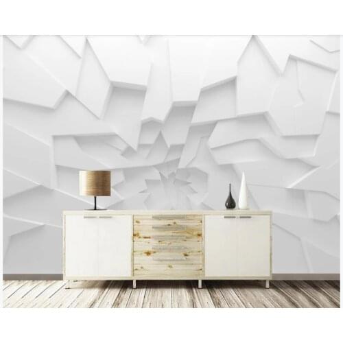 3d stereoscopic wallpaper Modern minimalist 3D three-dimensional geometric space mural background wall
