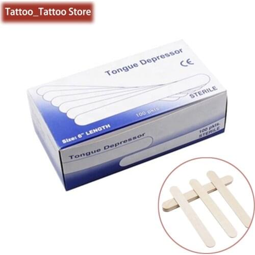 50pc 100pcs/lot Disposable Wooden Waxing Wax Tongue Depressors Sterilized Individually Paper Packing Tattoo Accessories Supplies