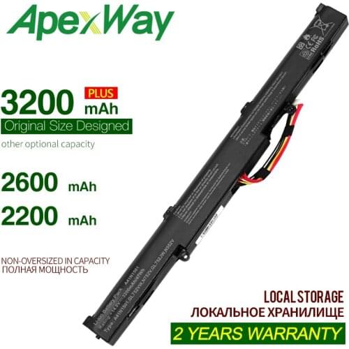 ApexWay A41N1501 New laptop Battery for ASUS GL752JW GL752 GL752VL GL752VW N552 N552V N552VW N752 N752V N752VW N752VX A41LK9H 4C