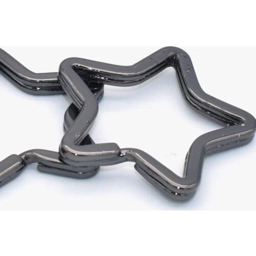 Star-shape Keychain Gunmetal Split Ring Iron Key Ring Jump Ring DIY Accessories for Necklace Purse Charm Jewelry Hardware