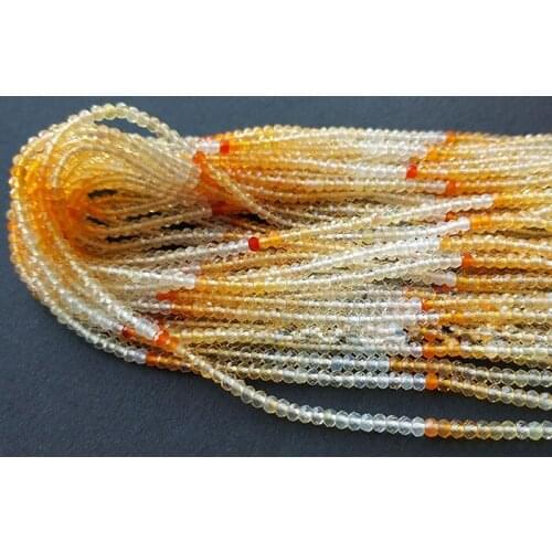 Loose beads white/yellow fire opal roundel faceted 2.5mm AAA 33cm for DIY jewelry making FPPJ wholesale beads nature