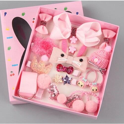 Childrens Hair Accessories 18 Pieces Boxed South Korea Princess Cute Immortal Little Girl Baby Girls Headwear Hairpin Headdress