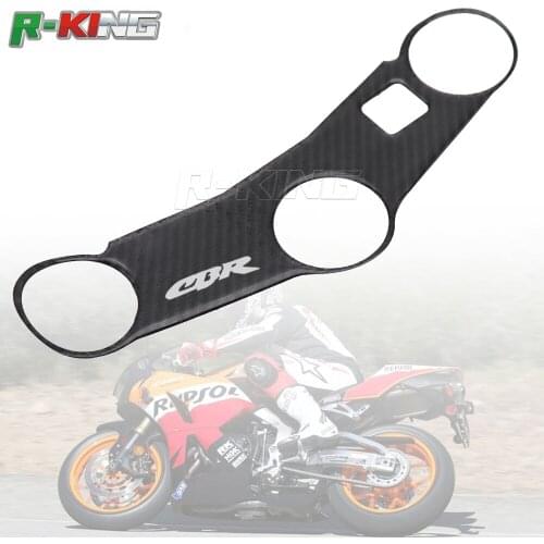 For HONDA CBR600RR CBR 600RR 2003 2004 Motorcycle Carbon Fiber Decal Sticker Pad Triple Tree Top Clamp Upper Front Protector