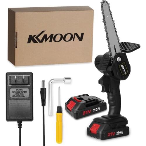 KKmoon Electric Chainsaw 6 inch 21V Electric Pruning Saws Rechargeable with 2 Battery Small Wood Spliting Brush Garden Chainsaw