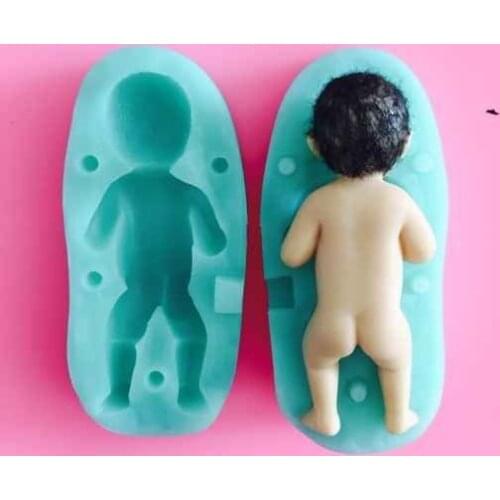 F1870 Free Shipping 3d Baby Silicone Mold Fondant Silicon Mold Cake Decoration Mold Sleeping Baby
