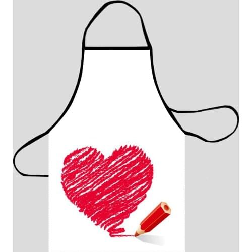 Love Pattern Apron Grill Kitchen Chef Apron Professional for BBQ, Baking, Cooking for Men Women 68X95cm and 50X75cm