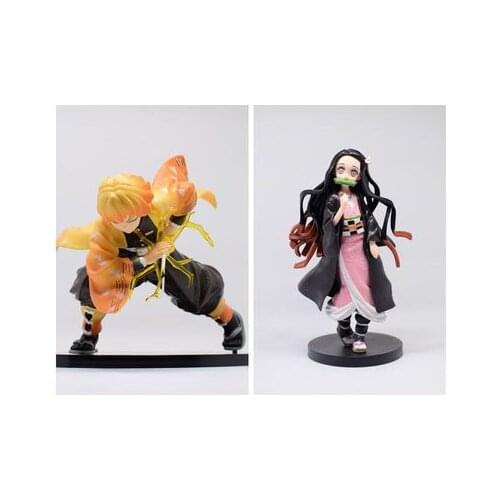 19cm Japanese Anime Blade of Demon Destruction Kamado Nezuko Agatsuma Zenitsu PVC Action Figure Collection Model