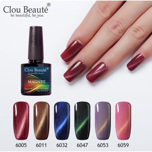 Clou Beaute Cat Eye Gel Nail Polish Magnetic Gel Varnish Semi Permanent cat-eye Base Top-coat For Christmas Nail art 46-Colors