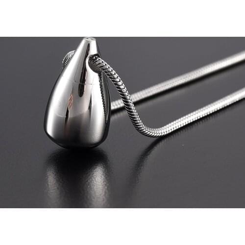 IJD9924 Teardrop Cremation Jewelry Rose /Gold/Black Ashes Urn Pendant Necklace for Human or Pet Memorial