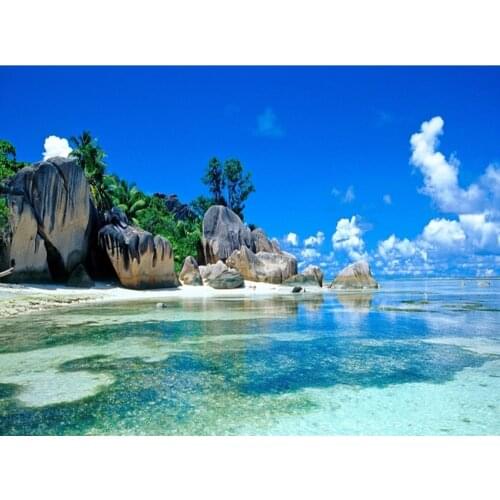 Seaside 5D DIY Square Diamond Painting Full Landscape Cross Stitch Round Rhinestone Needlework Embroidery Room Decoration Crafts