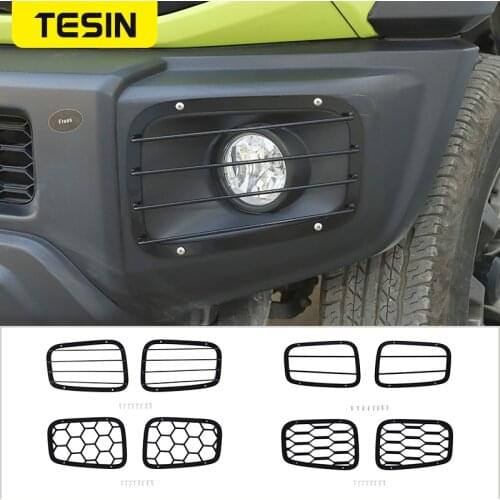 TESIN Lamp Hoods For Suzuki Jimny Car Front Fog Light Lamp Decor Cover Guards Protector Accessories For Suzuki Jimny 2019 2020