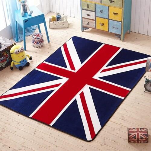 Home Hallway Carpet Living Room Door Rugs Chair Cushion Carpet Yoga Coral velvet Mat Blue Red Love London UK Flag Modern Mats