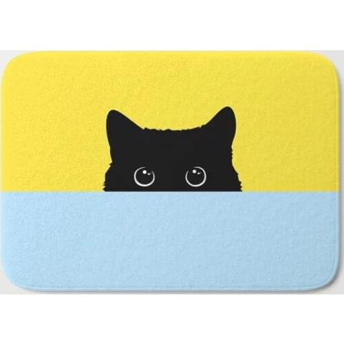 HOT Bathroom Rugs Kitty Bath Mat Flannel Absorbent Non Slip Doormat for Entrance Door