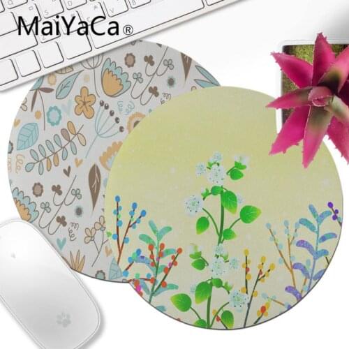 MaiYaCa Boy Gift Pad Flowers and Plants Comfort Round Mouse Mat Gaming Mousepad Notebook Non-Slip Mousepad gamer desk mat