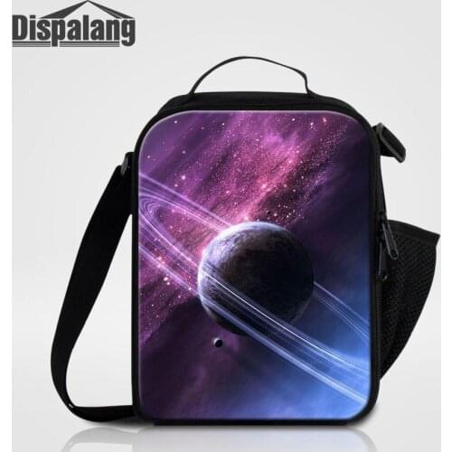 Fashion Galaxy Starry Star Printing Outside Travel Thermal Food Picnic Lunch Bag Insulated Cooler Bag Children School Lunch Box