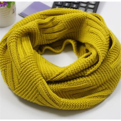 Fashion Winter Thicker Warm Knitted Snud for Women Knitted Scarf Solid Ring Scarves Ladies LIC Scarf Female Knitted Scarf Collar