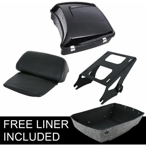 Motorcycle Chopped Pack Trunk Pad & Mount Rack For Harley Tour Pack Touring Road King Road Glide Electra Glide 2014-2021