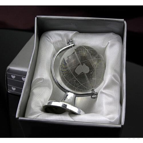 Crystal Globe Paperweight Stand Desktop Table Ornaments Home Decor Artificial Crystal World Map Decoration Crafts Art 2 Color