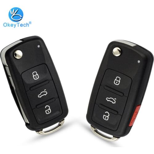 OkeyTech 2/3/3+1 Button Uncut HAA Blade Car Key Knife Shell for V W VolksWagen Polo Golf Passat Octavia Seat Passat Beetle