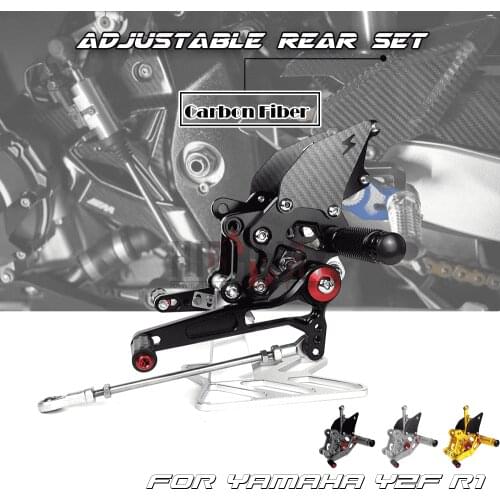 Motorcycle CNC & Carbon Fiber Footrest Rear Sets Adjustable Rearset Foot Pegs for KAWASAKI NINJA250 EX-250 NINJA 250