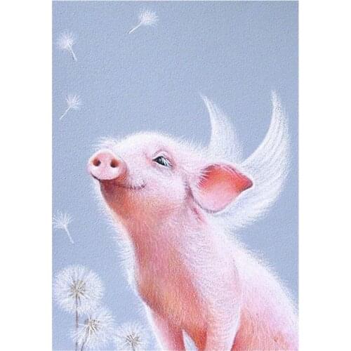 Full round diamond painting Little Flying Pig 5D DIY diamond embroidery mosaic landscape art kit home decoration