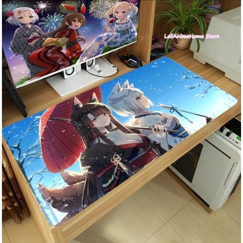 Hot Game Azur Lane IJN Amagi Kaga Large Mouse Pad Thicken Laptop PC Gaming Mice Mat Desk Keyboard Mat Anti-Slip Game Playmat