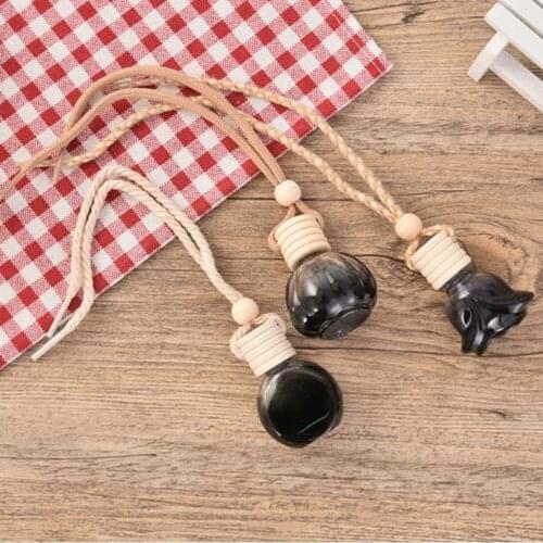 10ml Empty Car Perfume Bottle Pendant Black Flowers Shaped Car Perfume Container Air Freshener Car Perfume Bottle Decoration