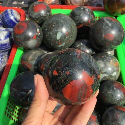 Natural Gemstone sphere Africa Blood stone ball for home decoration
