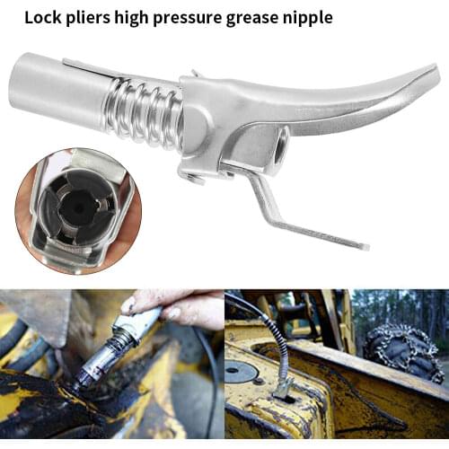 Grease Coupler High Pressure Quick Release Lock Release Fitting Clamp Coupler NPTI/8 10000PSI Self-Locking Two Press Grease Gun