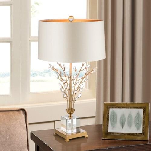 Nordic Modern Luxury Crystal Table Light Model Living Dining Room Desk Lamp Club Hotel Villa Bedroom Bedside Home Decorative