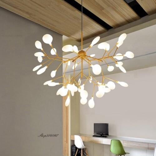 Modern Crystal Pendant Lights Creative Led Firefly Hanging Lights Living Room Decoration Bedroom Dining Room Lighting Fixtures