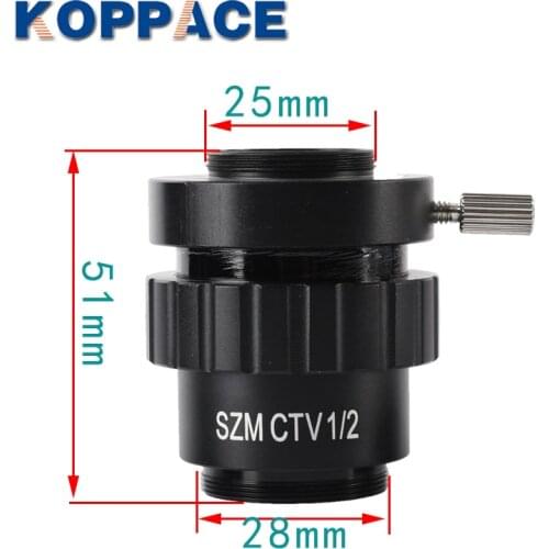 KOPPACE 1/2 CTV Trinocular Stereo Microscope C-Mount Interface 25mm Camera Interface Microscope Camera Adapters