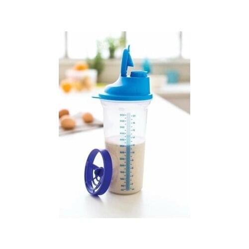 Tupperware Şek Şek 600 ml Karıştırıcı - Mavi. Ölçü Çizgileri, Buzlu dış yüzey, Hızlı Karıştırıcı