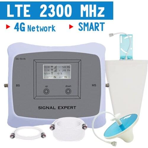 Walokcon 4G LTE Signal Booster TDD 4G LTE 2300 2400 mhz Mobile Phone Signal Repeater 70dB Gain LCD Display 4G Amplifier AGC ALC