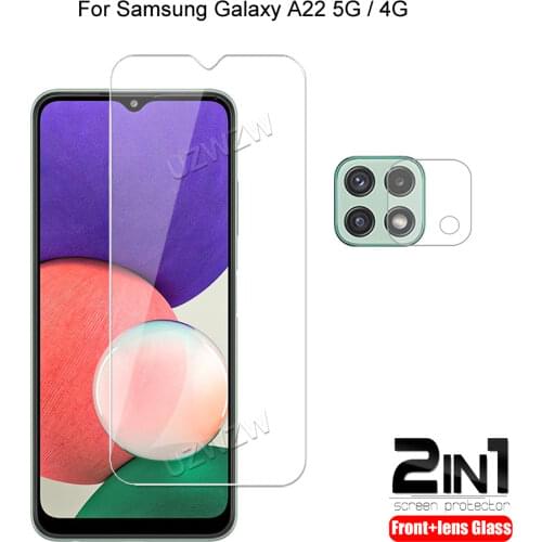 2 in 1 For Samsung Galaxy A22 5G / 4G Camera Lens Film & Phone Screen Protector Protective HD Tempered Glass