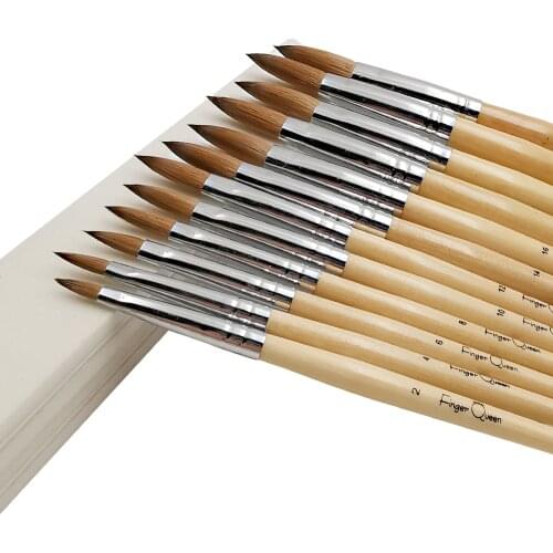 The Famous Brand 1pcs Green Wood Pen 100% Kolinsky Wooden Acrylic UV Gel Art Nail Brush Suitable for Professional Salon Drawing