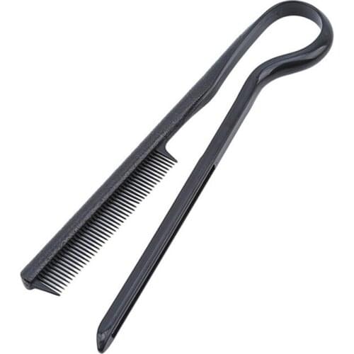 1pcs Fashion V Type Hairdressing Combs Salon Hair Straighten Comb Haircut Hairdressing Smooth Tool Hold Tongs Anti-static New