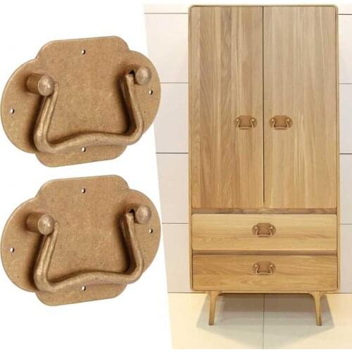 2Pcs Copper Handle Antique Drawer Pull Handles Hardware for Cabinet Closet Wardrobe