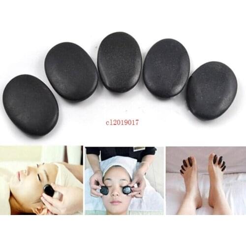 500PCS Health Care Natural Basalt Massage Stone Black Hot SPA Rocks Pain Relief Energy Set Massage Stones & Rocks
