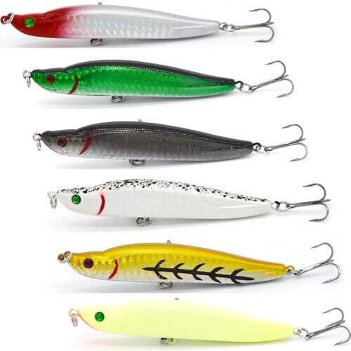 6Pcs Isca Wobbler Artificial Bait Fishing Lure Pencil Minnow 9.5cm 15.5g Hard Bait Pesca for Fishing Fish with 3D Eyes