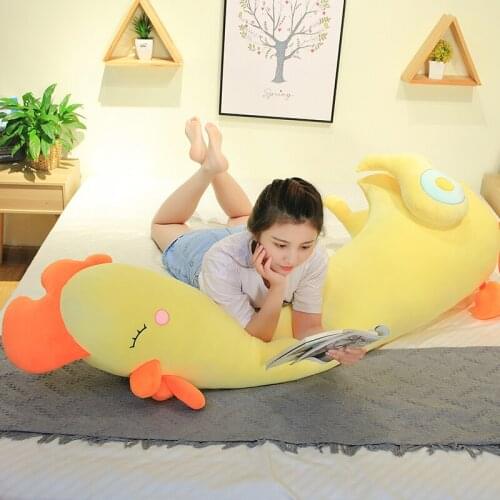 70-130cm Cute Soft Long Cock Animal Pillow Goose Plush Toys Peach Dog Stuffed Sleep Cushion Baby GirlFriend Christmas Gift