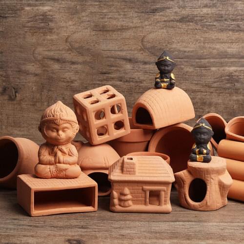 Aquarium Mini Ceramic Tanks Fish Shrimp House Nest Spawning Breeding Cave Clay Pots Fish Tank Landscaping Decorations Ornaments