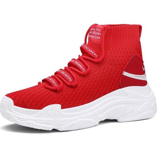 Oversize High Top Platform Chunky Sneakers Women Red Womens Sport Shoes Men Running Shoes for Women Sports Shoes Women GMB-0215