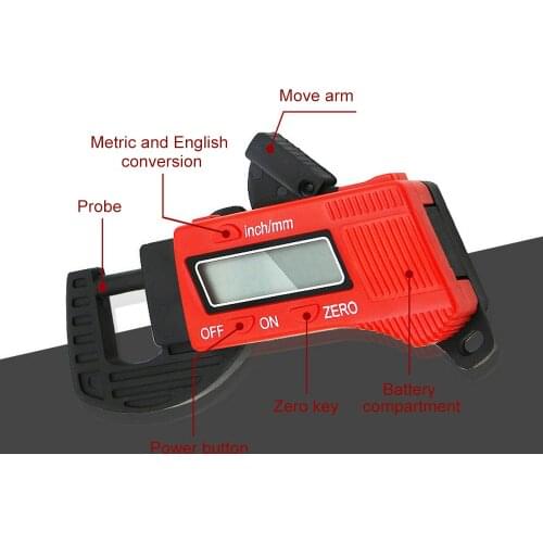 New 0.01mm Mini Digital Thickness Gauge Dial Thickness gauge Caliper Meter Carbon Fiber Micrometer Guage Width Measure Tools