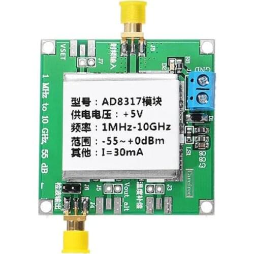 DC3-5V AD8317 1M-10000Mhz Module RF Power Meter Logarithmic Detector Power Controller Signal Amplifier Fm HF VHF