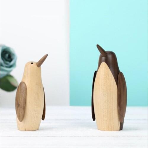 Wood Figure Gifts Nordic Wooden Owl Animal Statue Ornaments Bird/duck/goose Fashion Home & Living Room Decorations