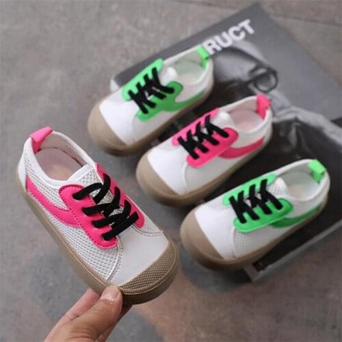 Childrens casual shoes 2021 summer childrens soft soled mesh hollow breathable boys' and girls' casual shoes