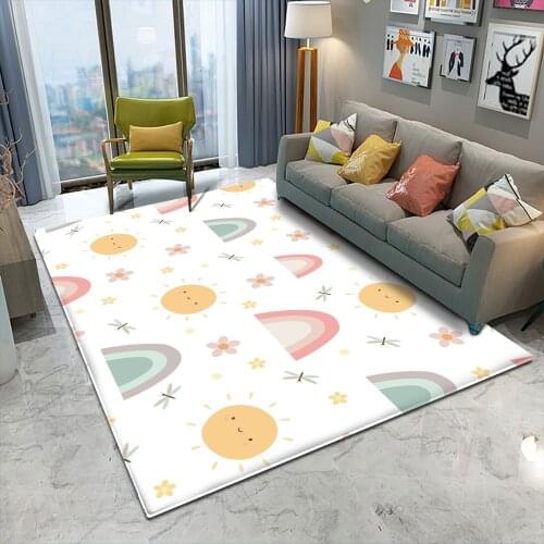 2021 Simple Sun Pattern Rugs Childrens Carpets For Baby Home Living Room Bedroom Parlor Kitchen Door Floor Bath Mats Carpet